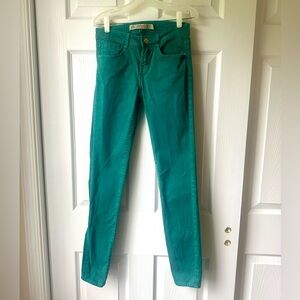 Zara Teal Denim Slim Fit Skinny Jeans with Stretch